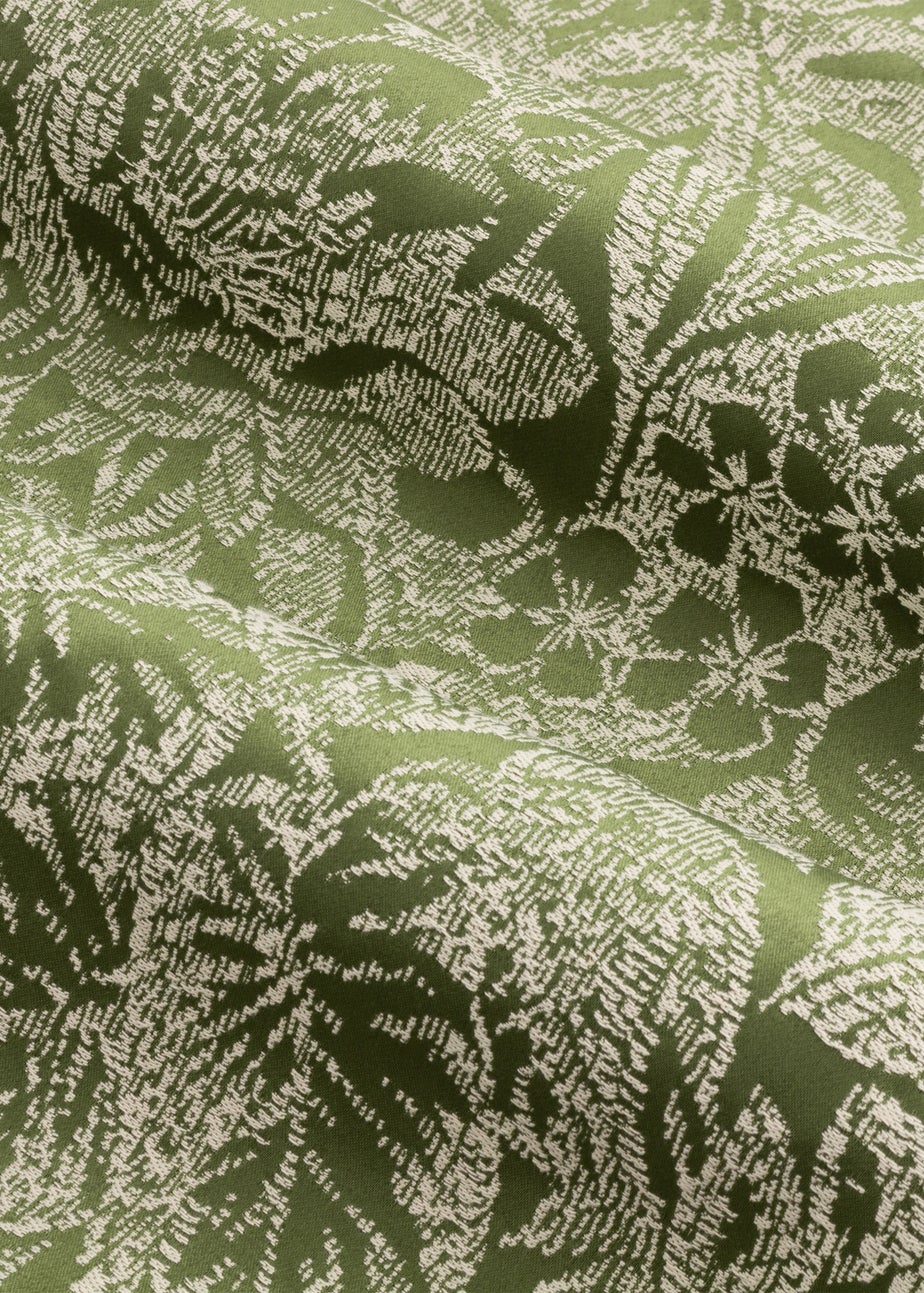 Wylder Nature Bali Botanical Jacquard Eyelet Curtains Olive