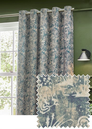 Wylder Tropics Bengal Chenille Eyelet Curtains