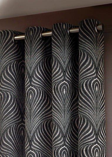 Paoletti Gatsby Jacquard Eyelet Curtains