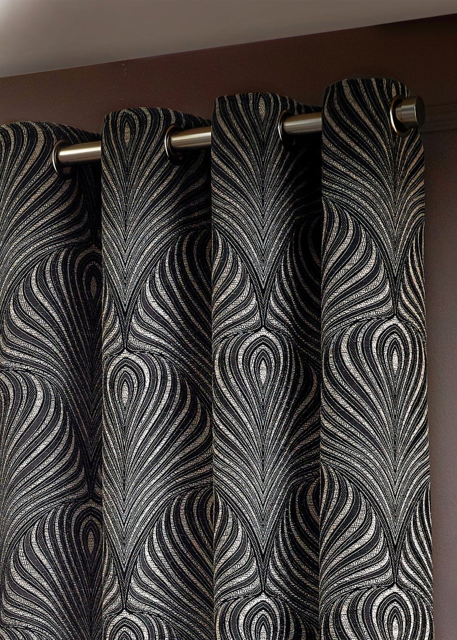 Paoletti Gatsby Jacquard Eyelet Curtains