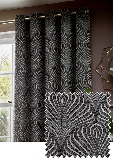 Paoletti Gatsby Jacquard Eyelet Curtains