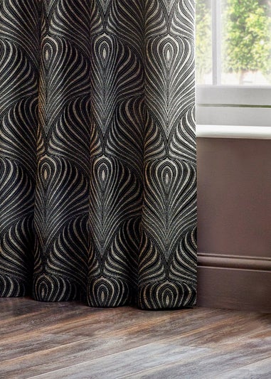 Paoletti Gatsby Jacquard Eyelet Curtains