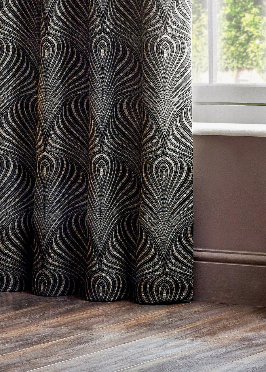 Paoletti Gatsby Jacquard Eyelet Curtains