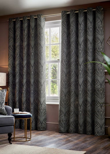 Paoletti Gatsby Jacquard Eyelet Curtains