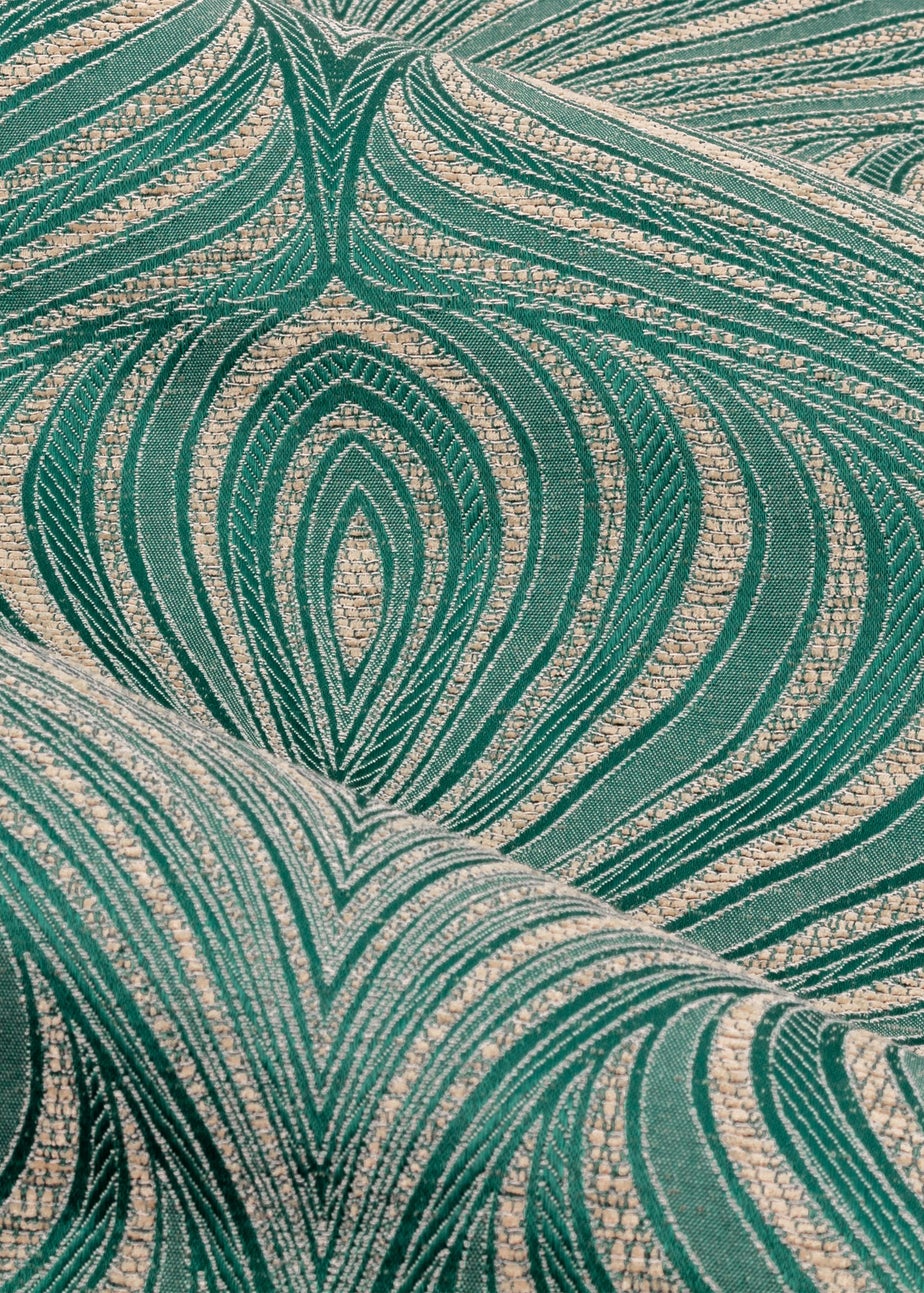 Paoletti Gatsby Jacquard Eyelet Curtains Emerald