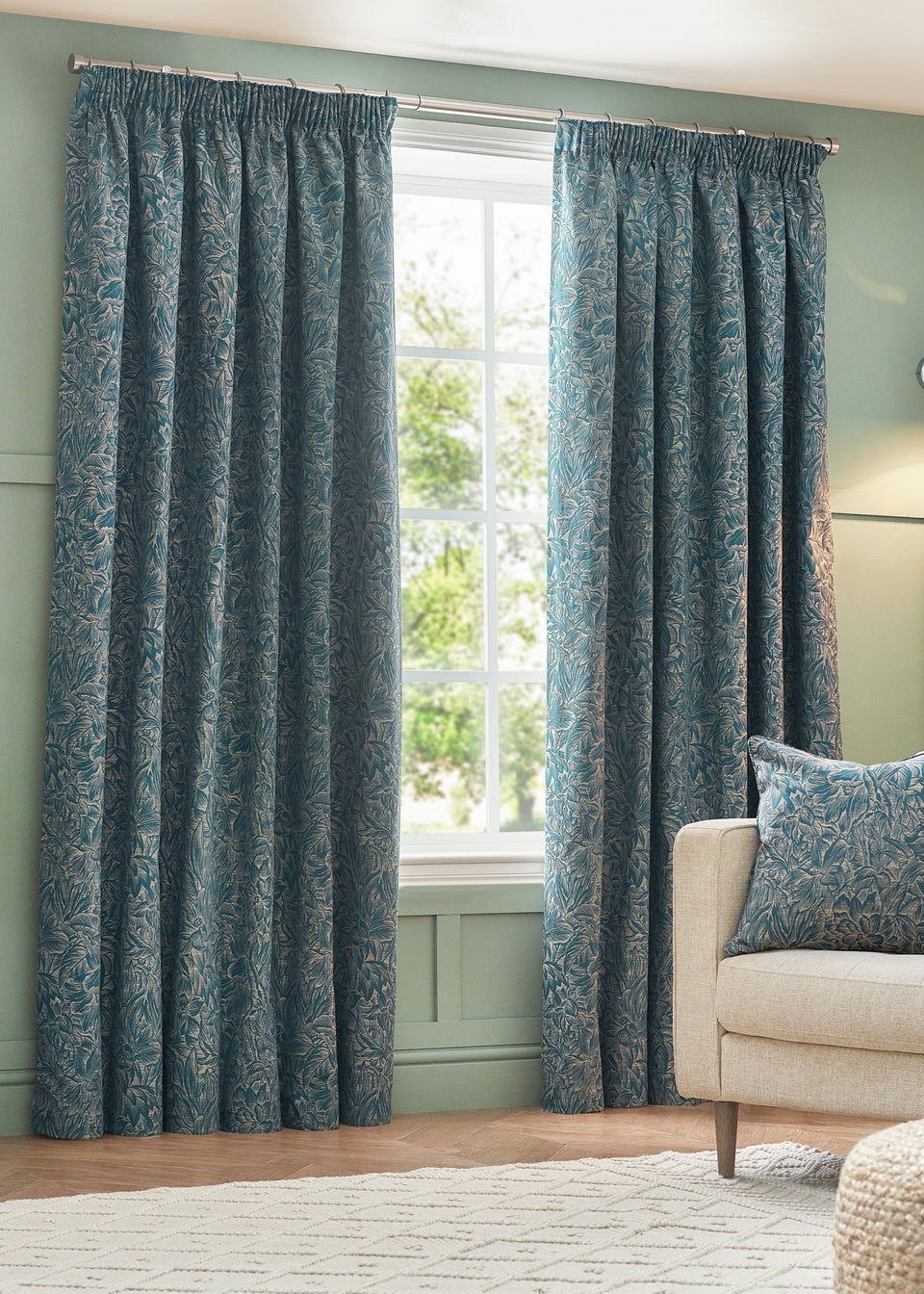 Wylder Nature Grantley Jacquard Pencil Pleat Curtains