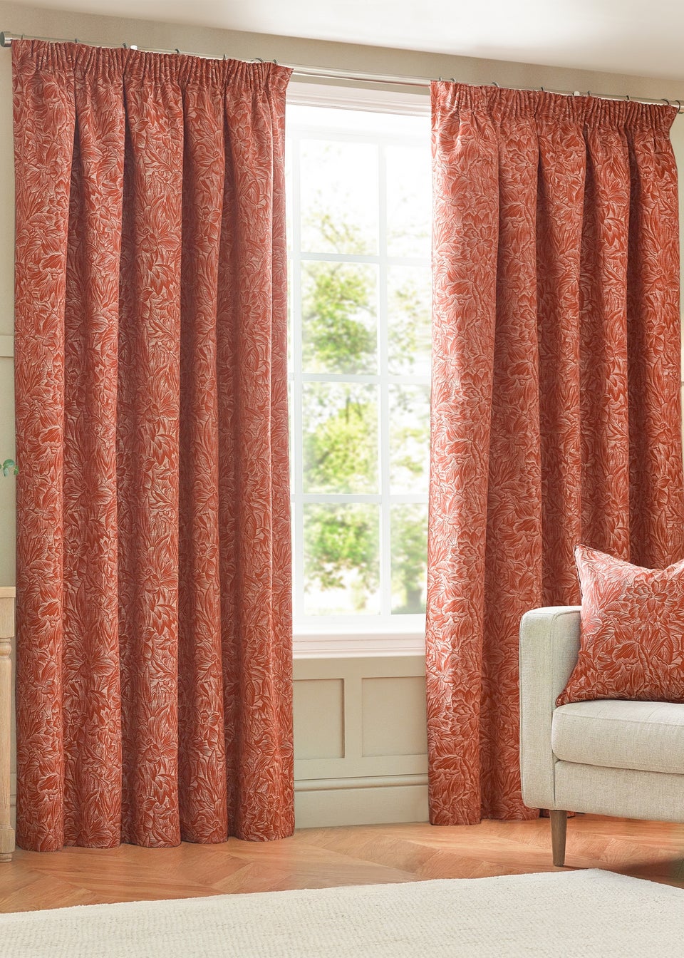 Wylder Nature Grantley Jacquard Pencil Pleat Curtains