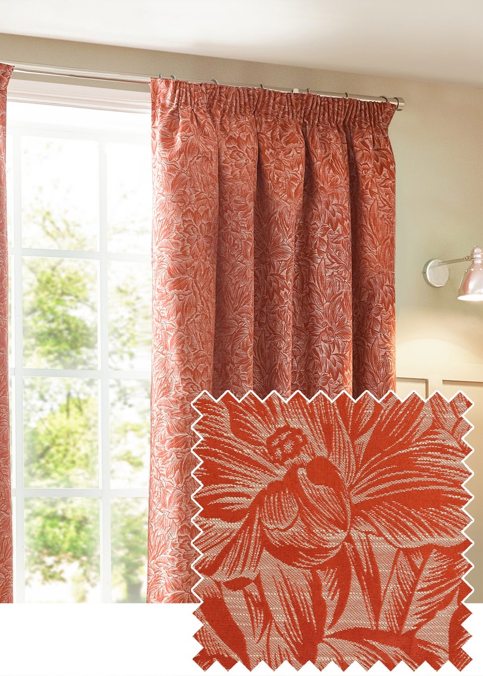 Wylder Nature Grantley Jacquard Pencil Pleat Curtains