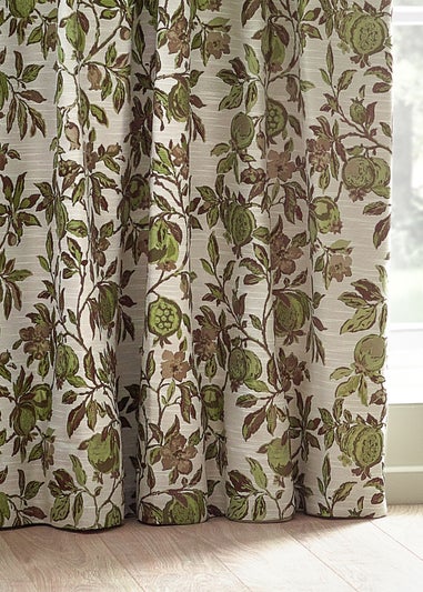 Wylder Nature Pomegranate Floral Jacquard Pencil Pleat Curtains