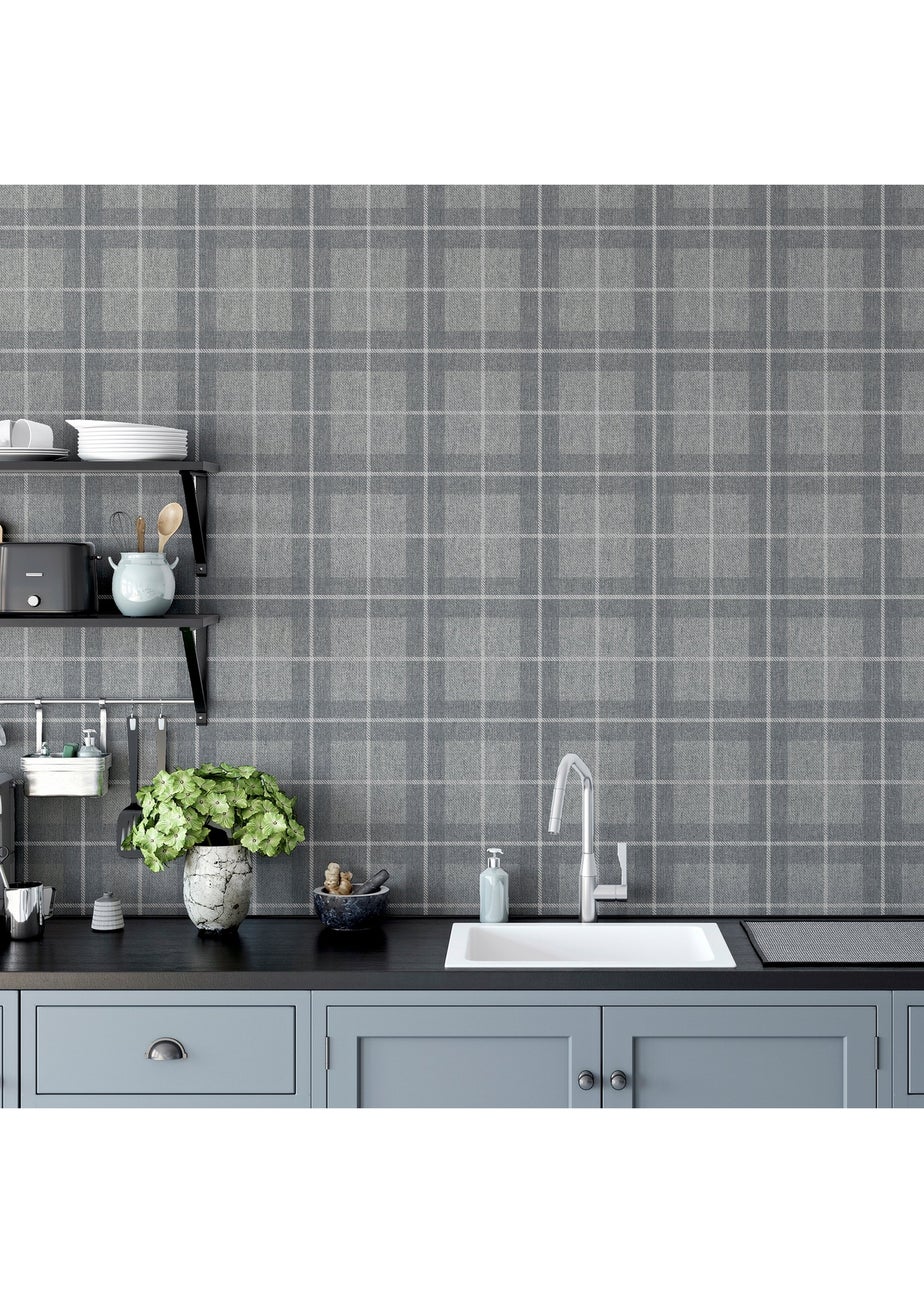 Arthouse Heritage Check Grey/Silver