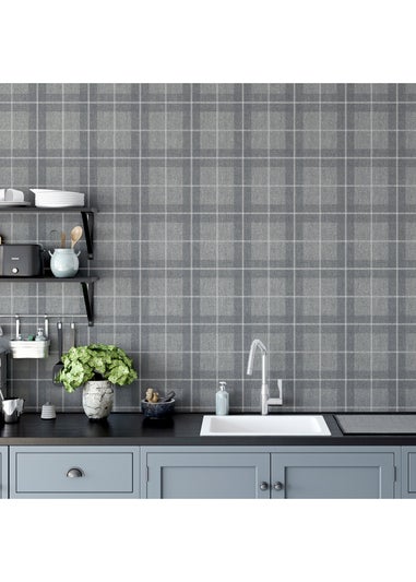 Arthouse Heritage Check Grey/Silver