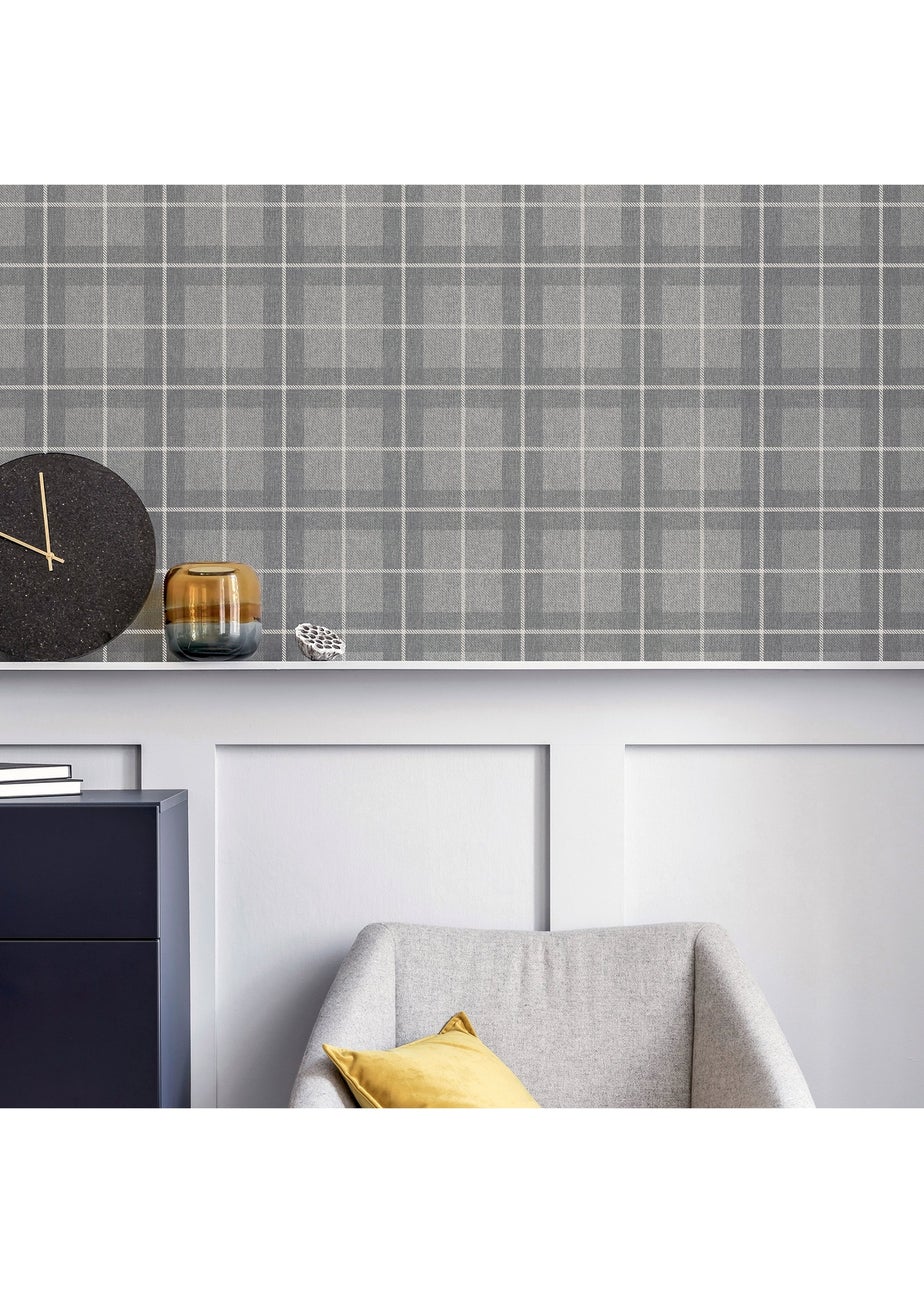 Arthouse Heritage Check Grey/Silver