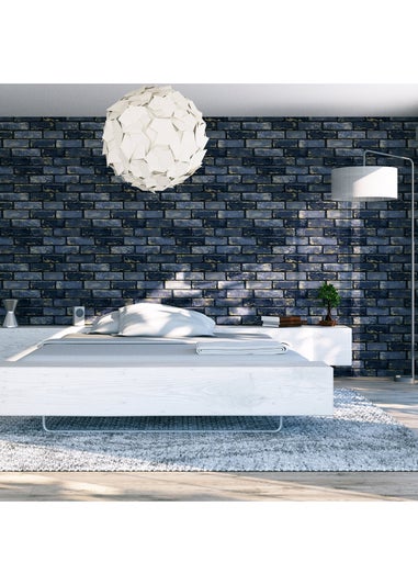 Arthouse Metallic Brick Navy/Gold