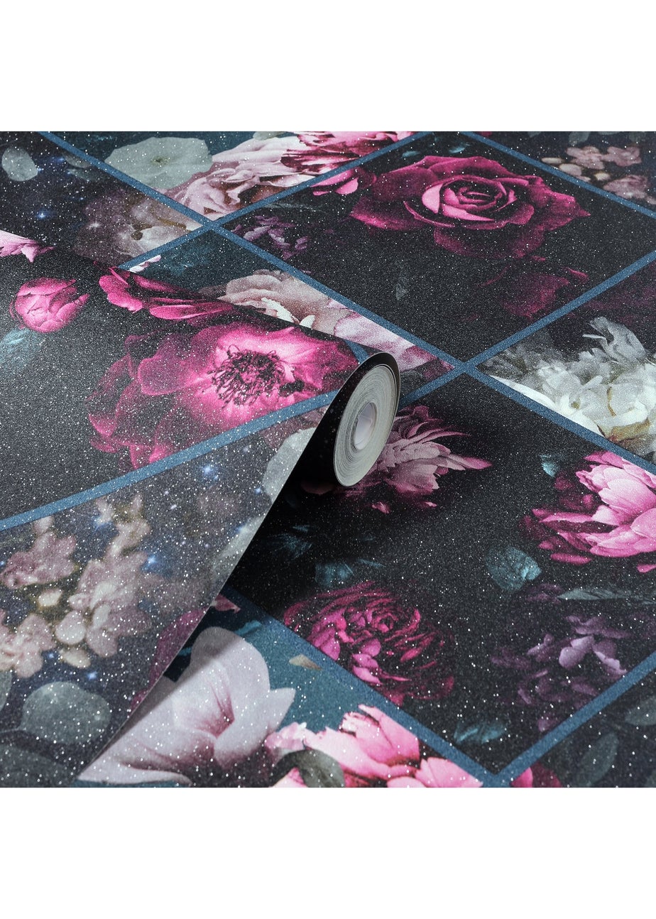 Arthouse Floral Collage Plum & Teal