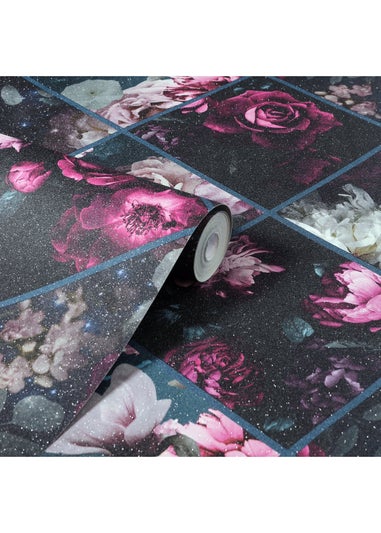 Arthouse Floral Collage Plum & Teal