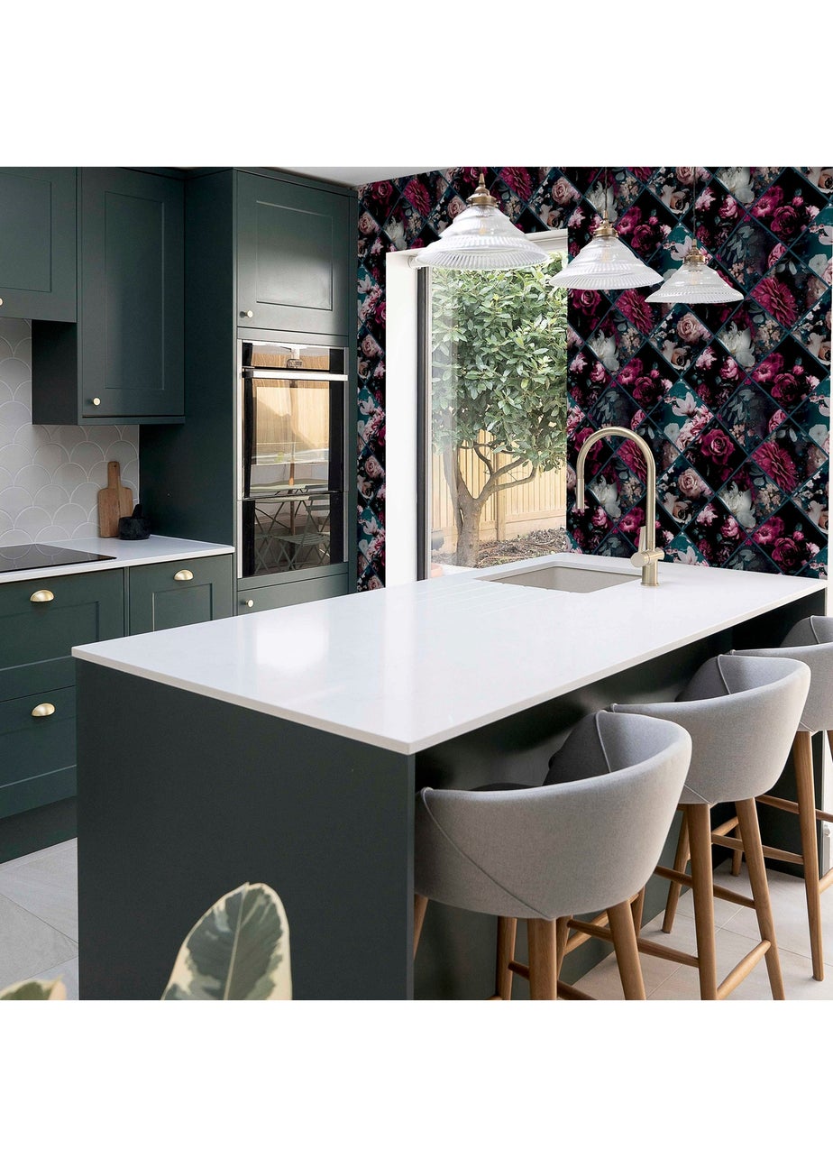 Arthouse Floral Collage Plum & Teal