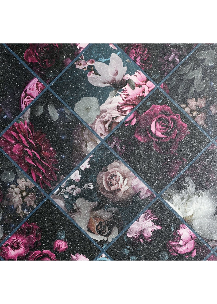 Arthouse Floral Collage Plum & Teal