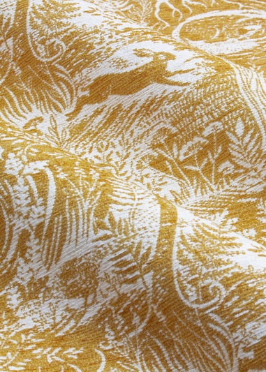 furn. Winter Woods Animal Chenille Eyelet Curtains Ochre