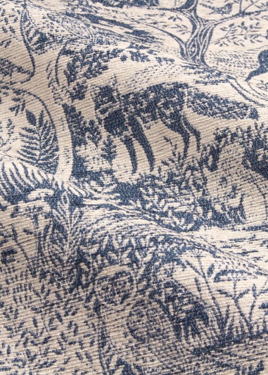 furn. Winter Woods Animal Chenille Eyelet Curtains Midnight