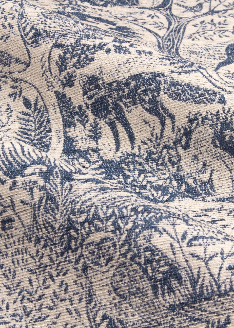 furn. Winter Woods Animal Chenille Eyelet Curtains Midnight