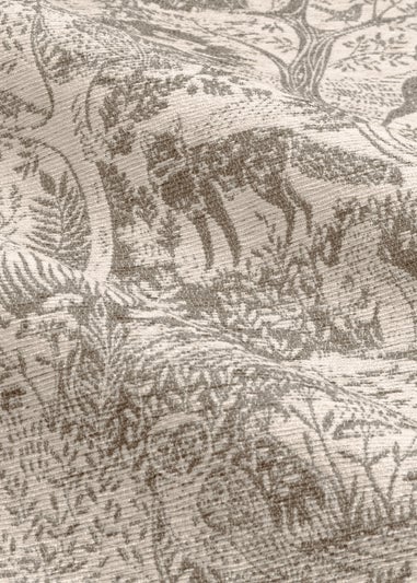 furn. Winter Woods Animal Chenille Eyelet Curtains Taupe