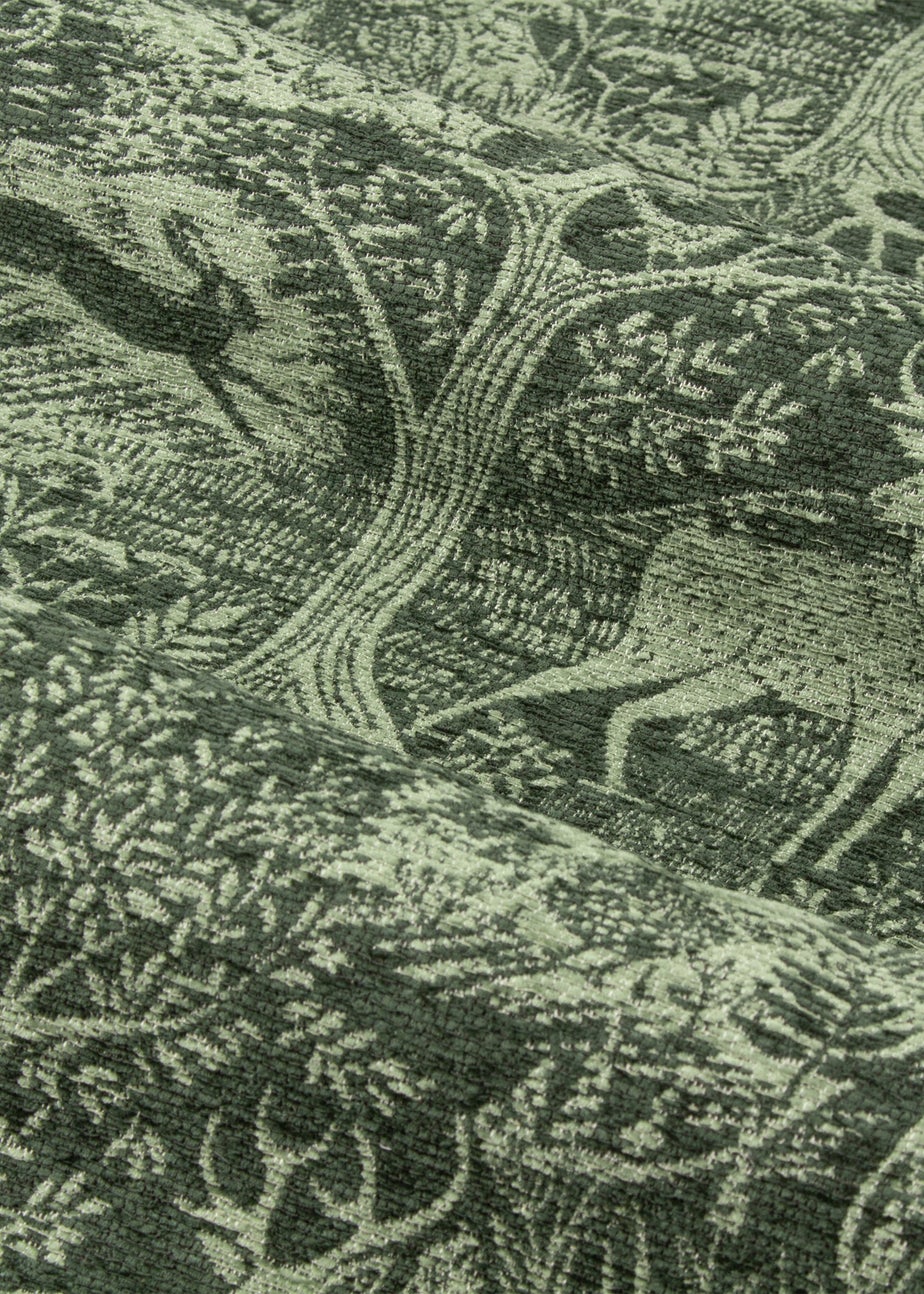 furn. Winter Woods Animal Chenille Eyelet Curtains Emerald