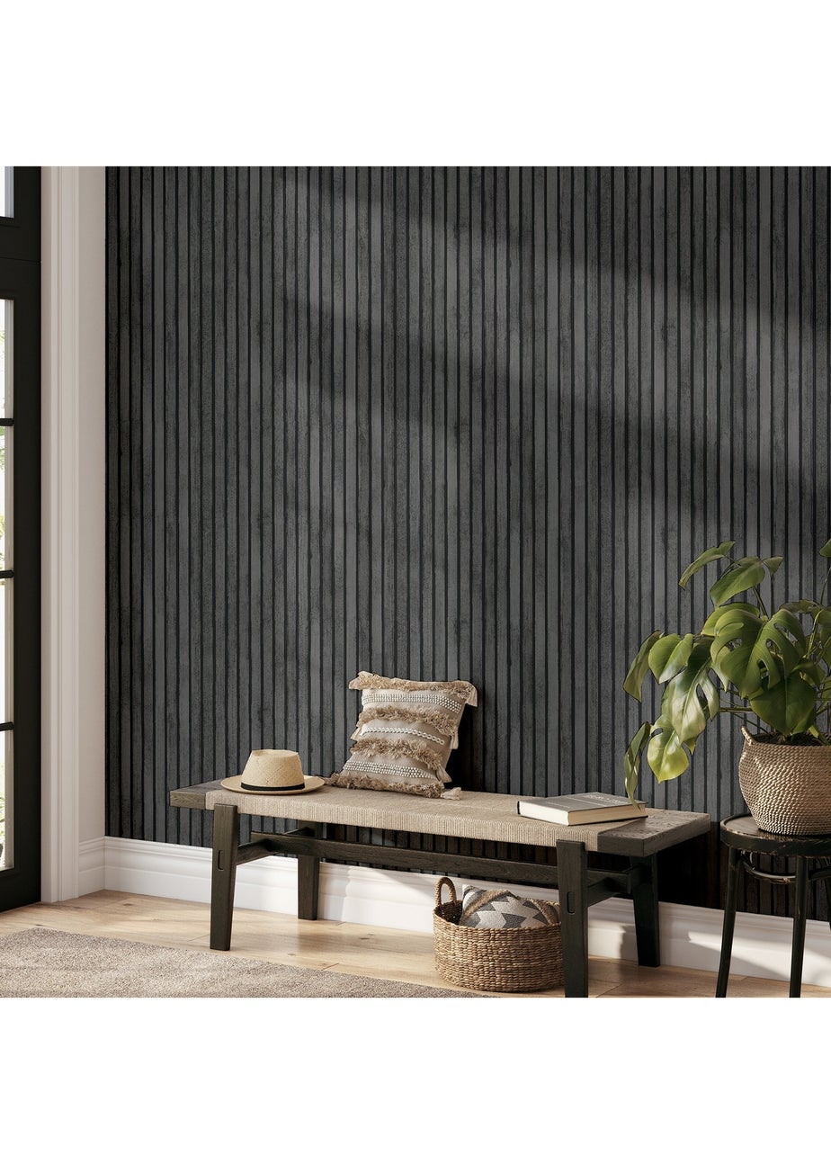 Arthouse Wood Slats Charcoal Grey