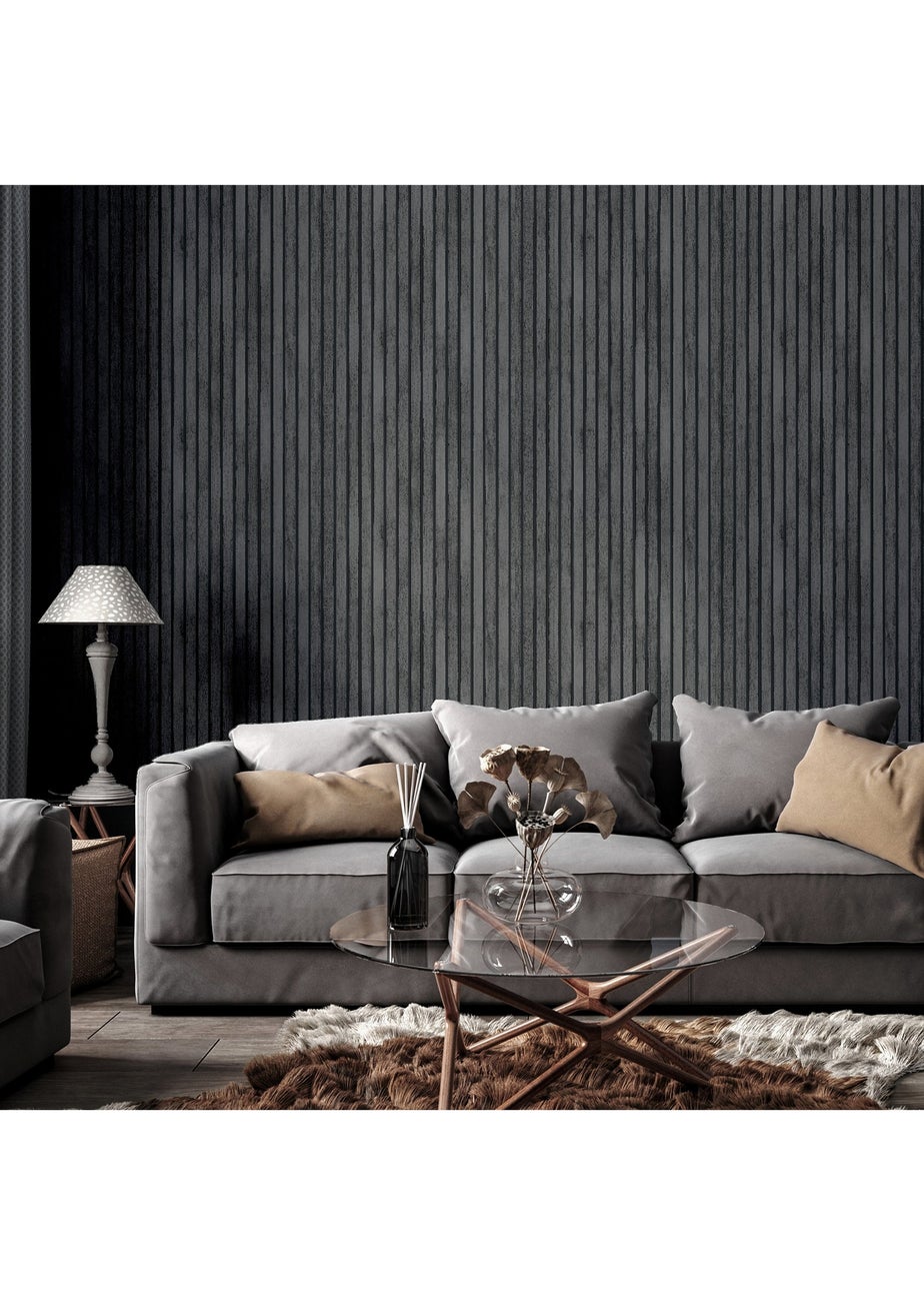 Arthouse Wood Slats Charcoal Grey