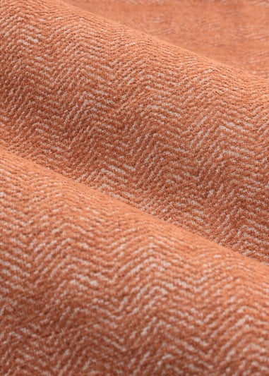 furn. Hudson Herringbone Chenille Eyelet Curtains Terracotta