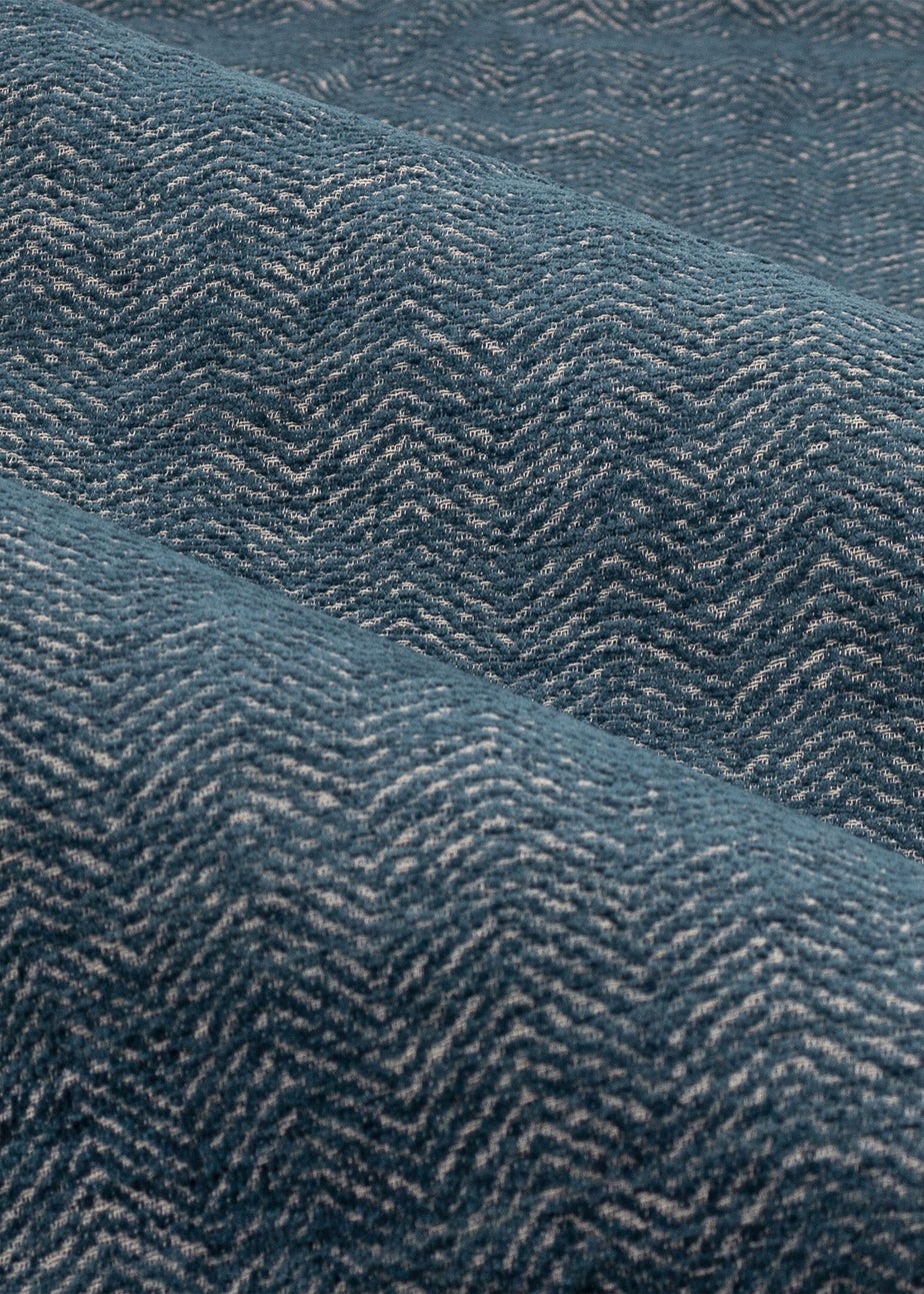 furn. Hudson Herringbone Chenille Eyelet Curtains Blue