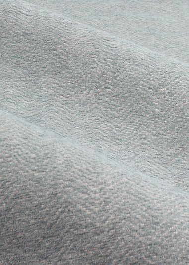 furn. Hudson Herringbone Chenille Eyelet Curtains Duck Egg Blue