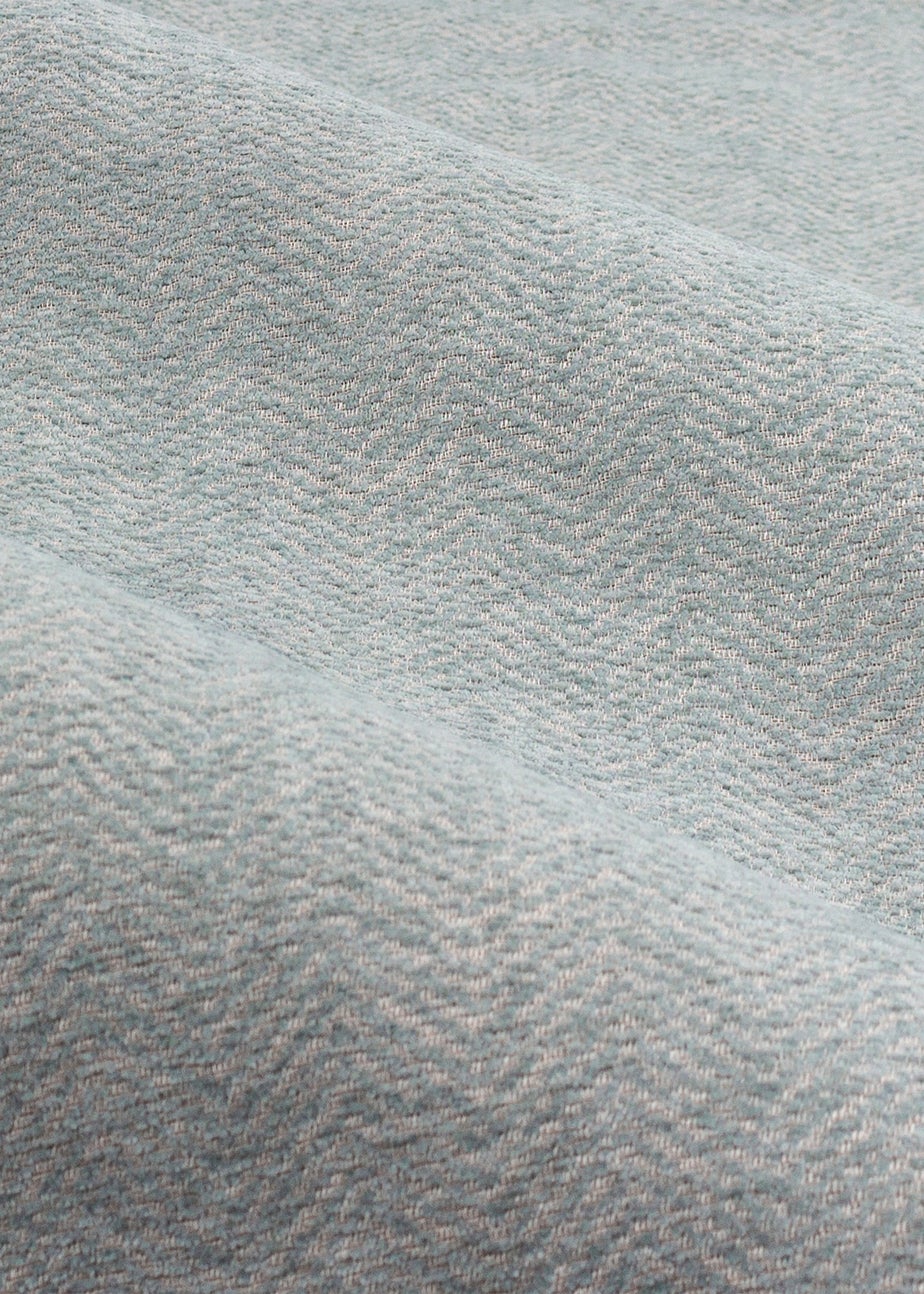 furn. Hudson Herringbone Chenille Eyelet Curtains Duck Egg Blue