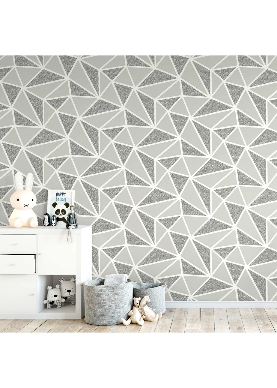 Arthouse Sequin Fragments Silver & Grey