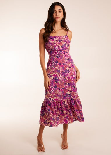 Blue Vanilla Pink Ruched Bust Midi Dress