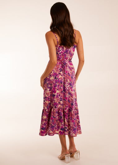 Blue Vanilla Pink Ruched Bust Midi Dress