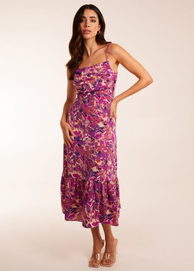 Blue Vanilla Pink Ruched Bust Midi Dress