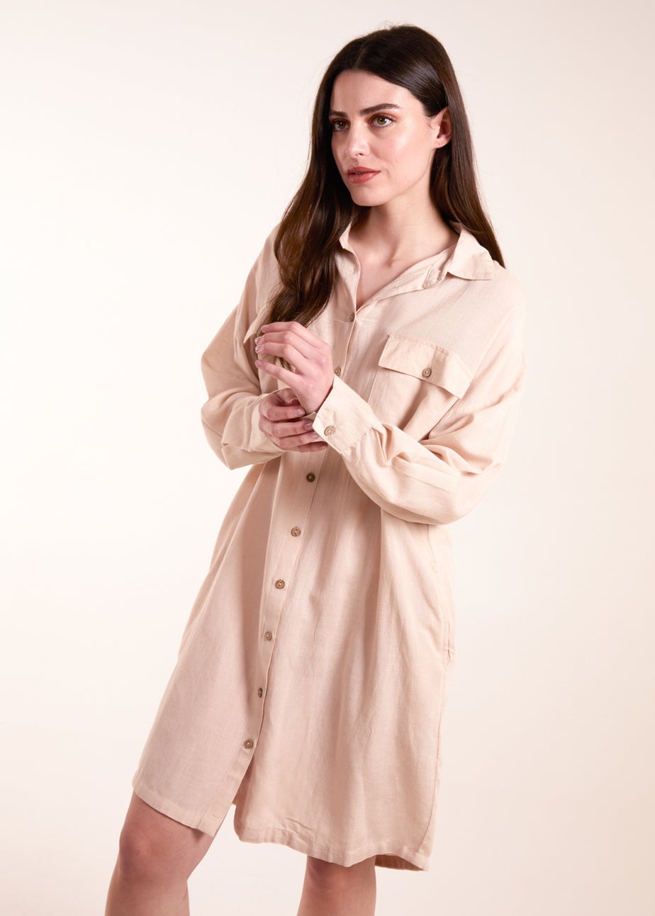 Blue Vanilla Stone Utility Shirt Dress