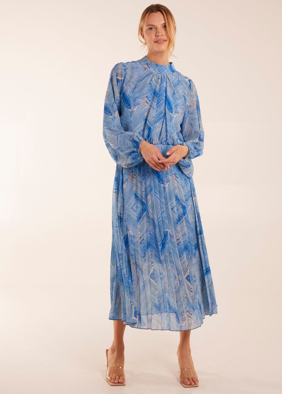 Blue Vanilla Blue Diamond Aztec High Neck Dress