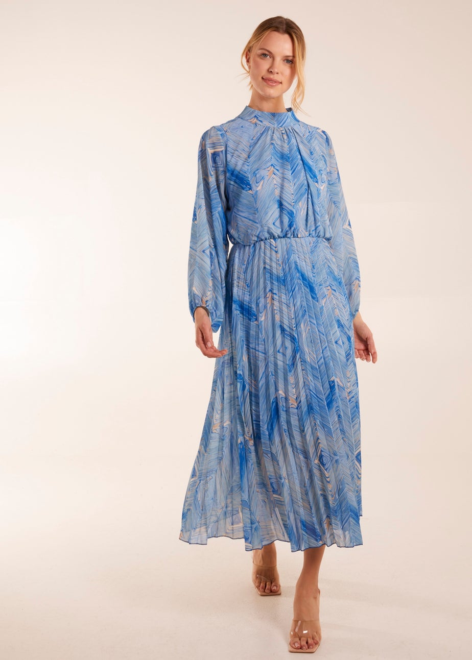 Blue Vanilla Blue Diamond Aztec High Neck Dress