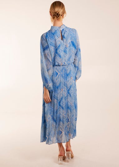 Blue Vanilla Blue Diamond Aztec High Neck Dress