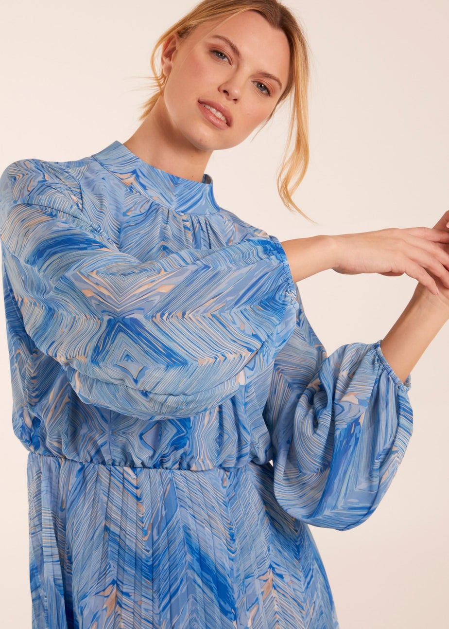 Blue Vanilla Blue Diamond Aztec High Neck Dress