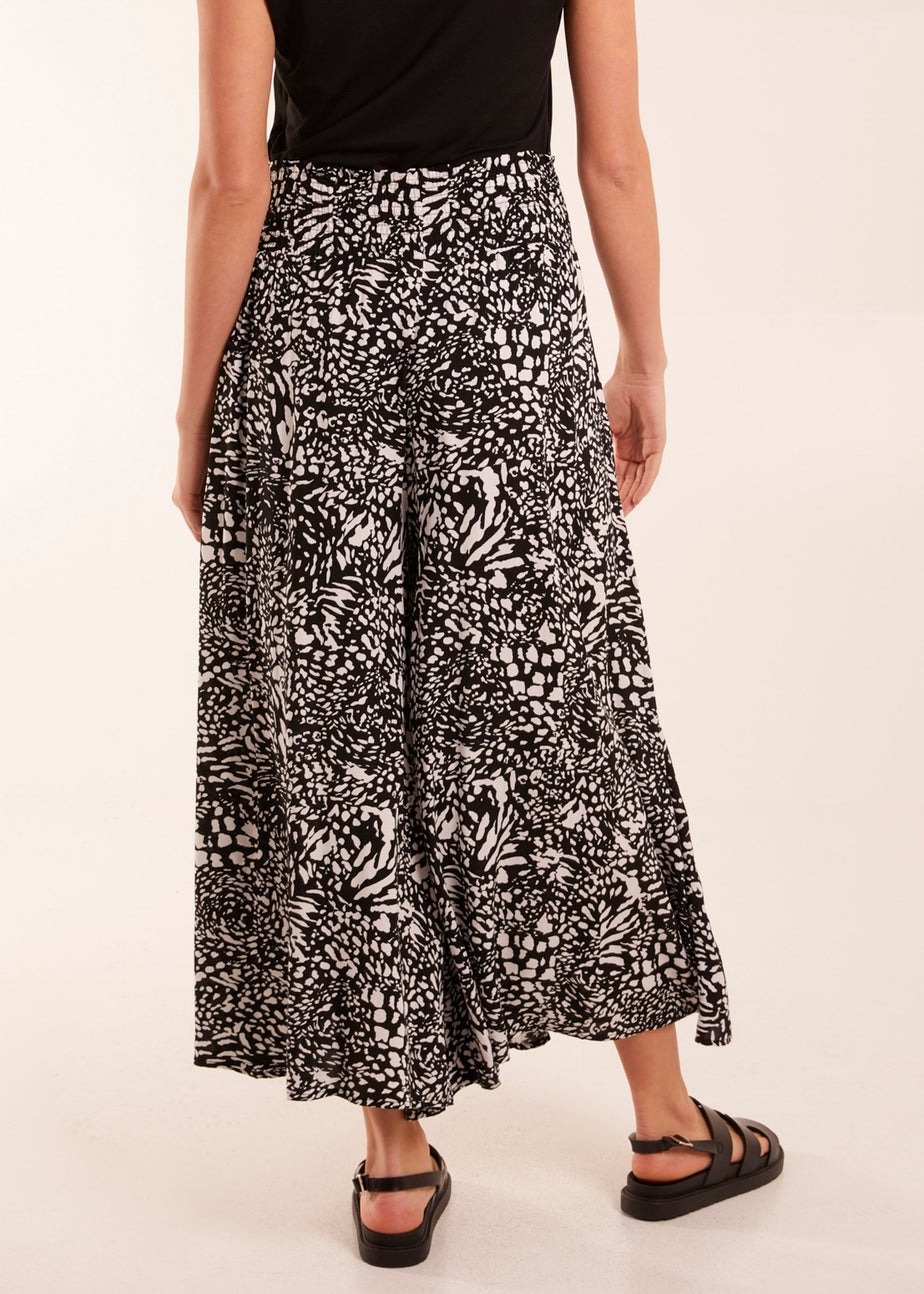Blue Vanilla Black Animal Print Wide Leg Trousers