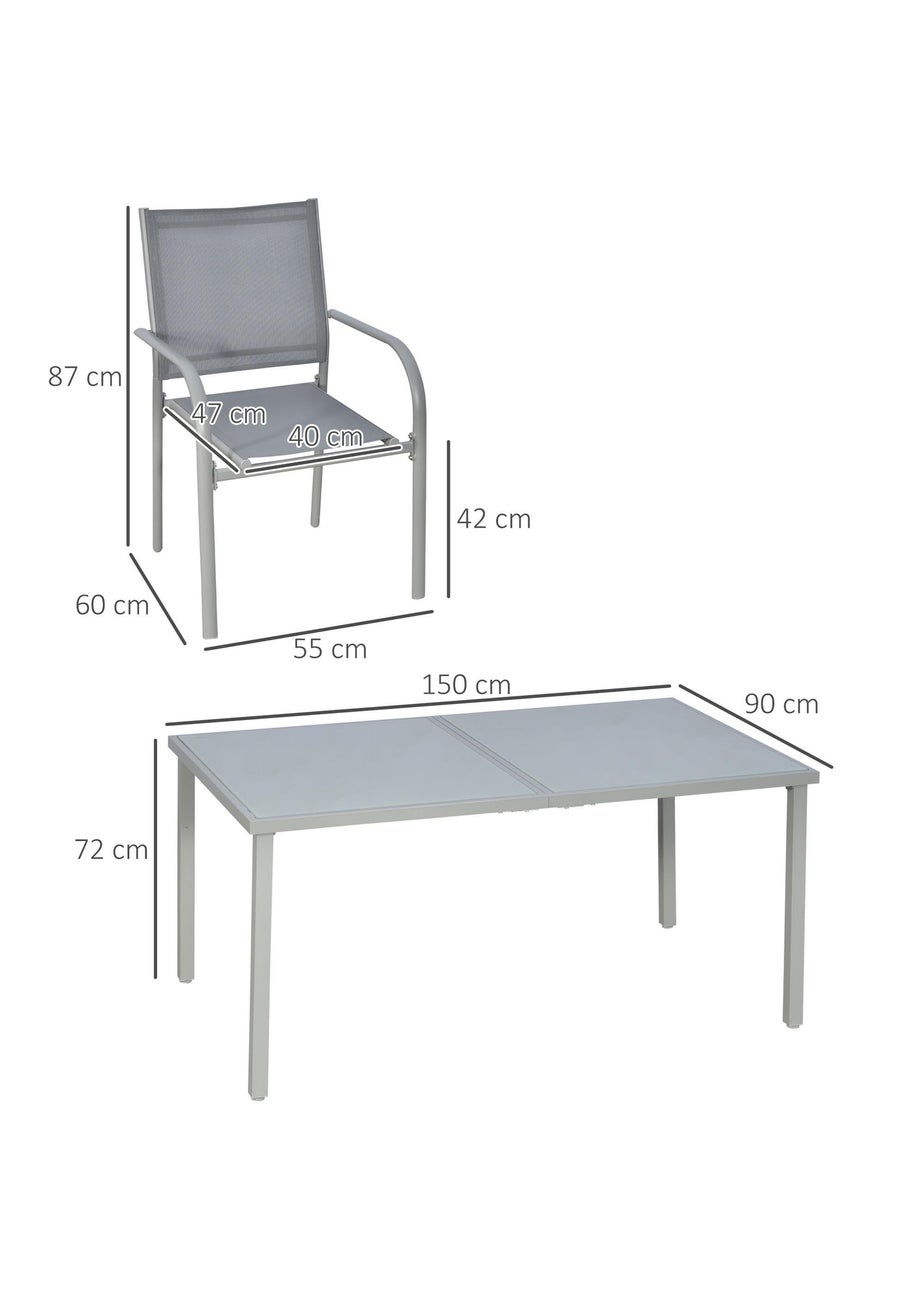 Outsunny 7pc Garden Dining Set-Outdoor Table and Chairs