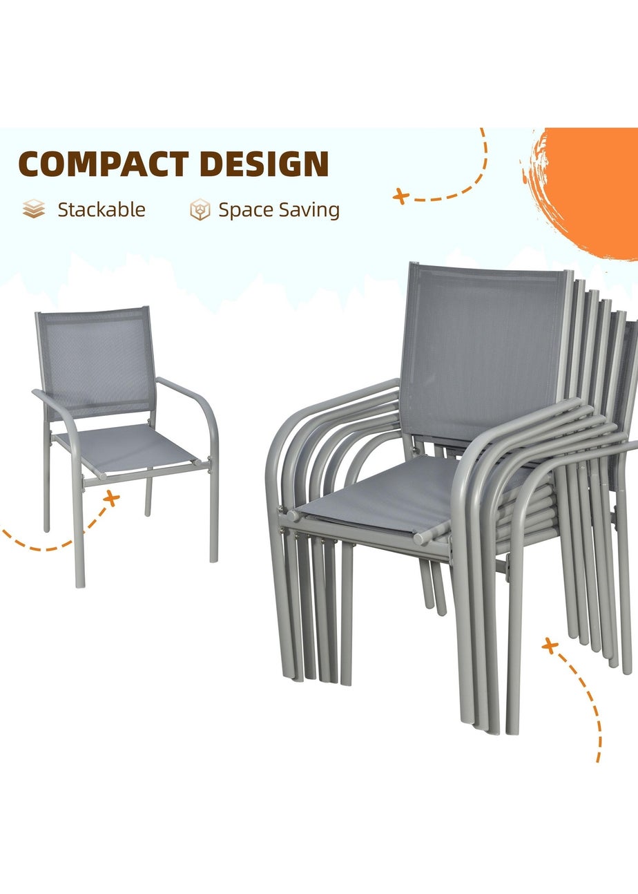 Outsunny 7pc Garden Dining Set-Outdoor Table and Chairs