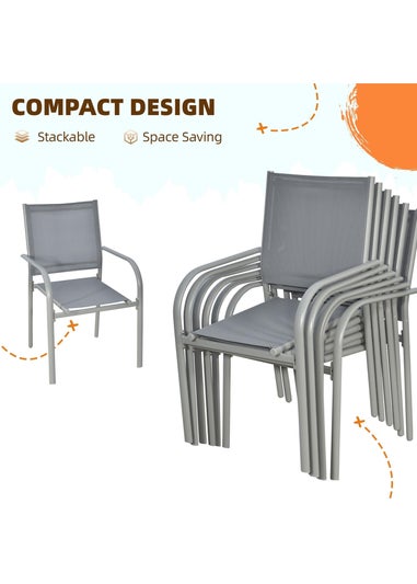 Outsunny 7pc Garden Dining Set-Outdoor Table and Chairs