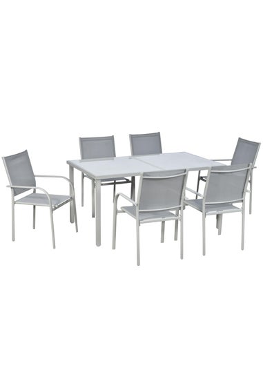 Outsunny 7pc Garden Dining Set-Outdoor Table and Chairs