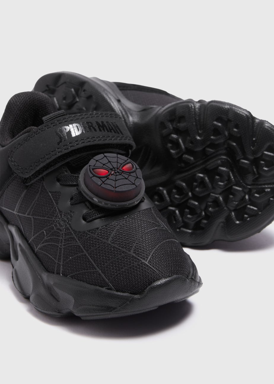 Boys Black Light-Up Spiderman School Shoes (Younger 6-12)