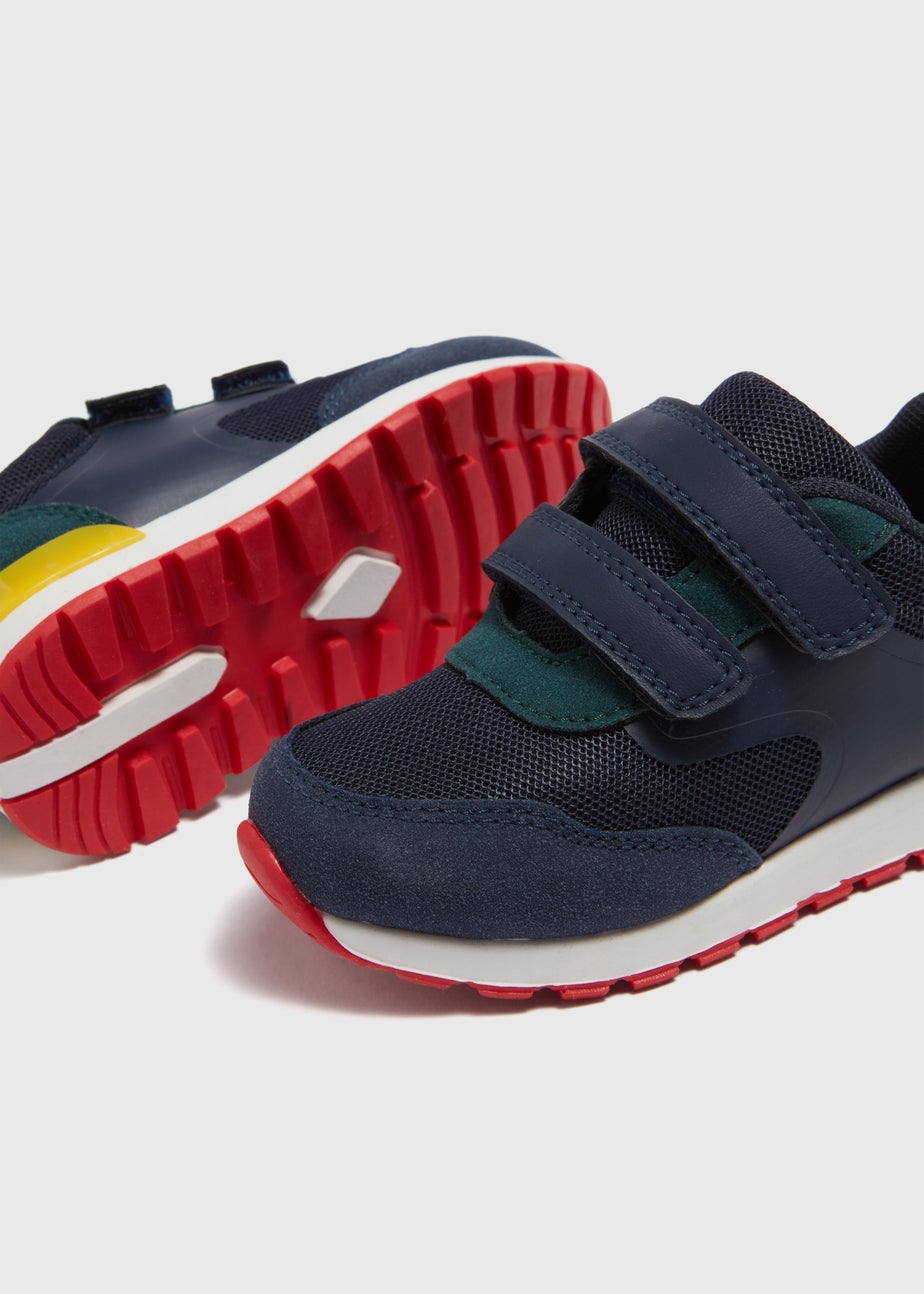 Boys Navy Retro Trainers (Younger 4-12)