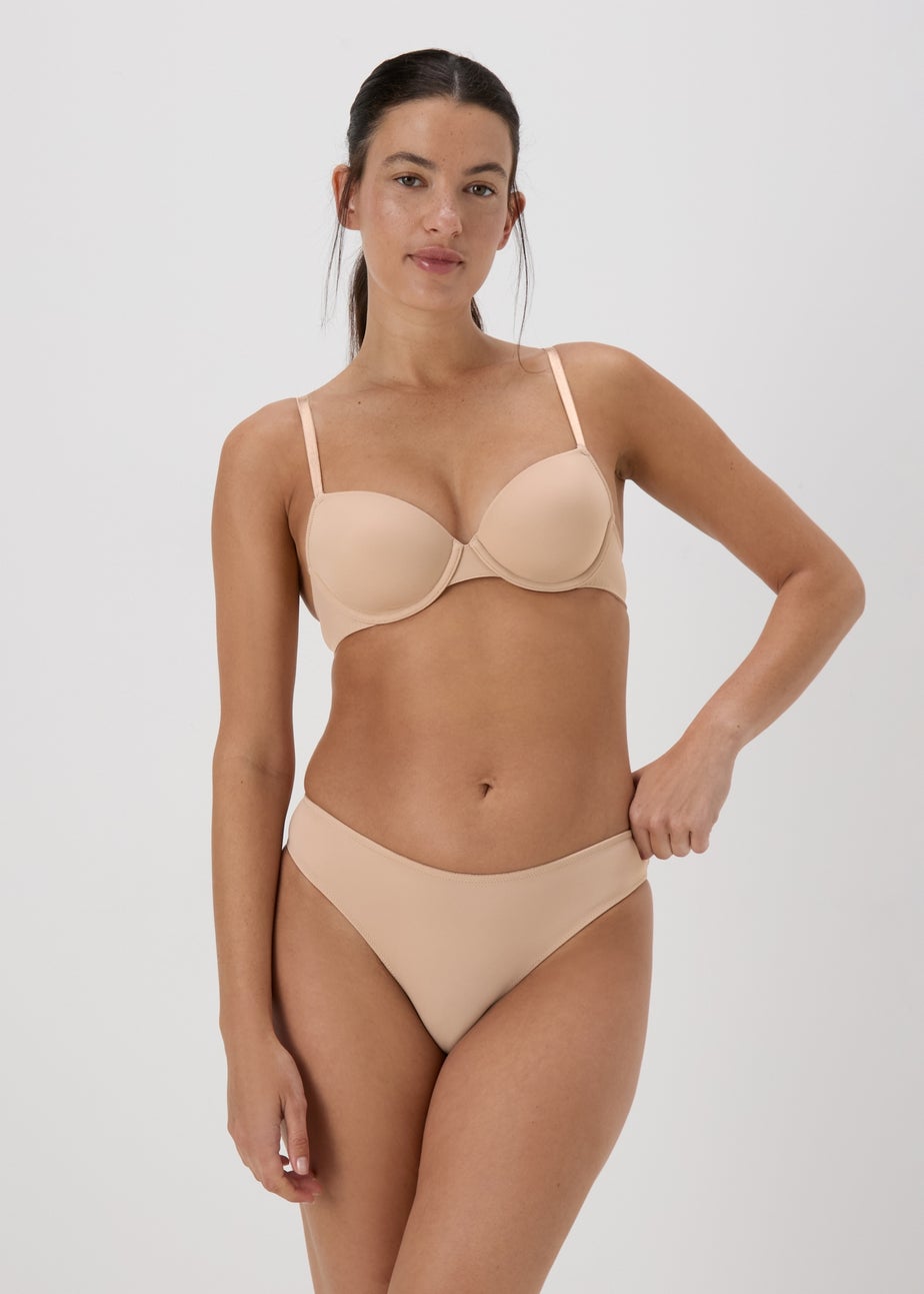 Mid Nude Microfibre Brazilian Knickers