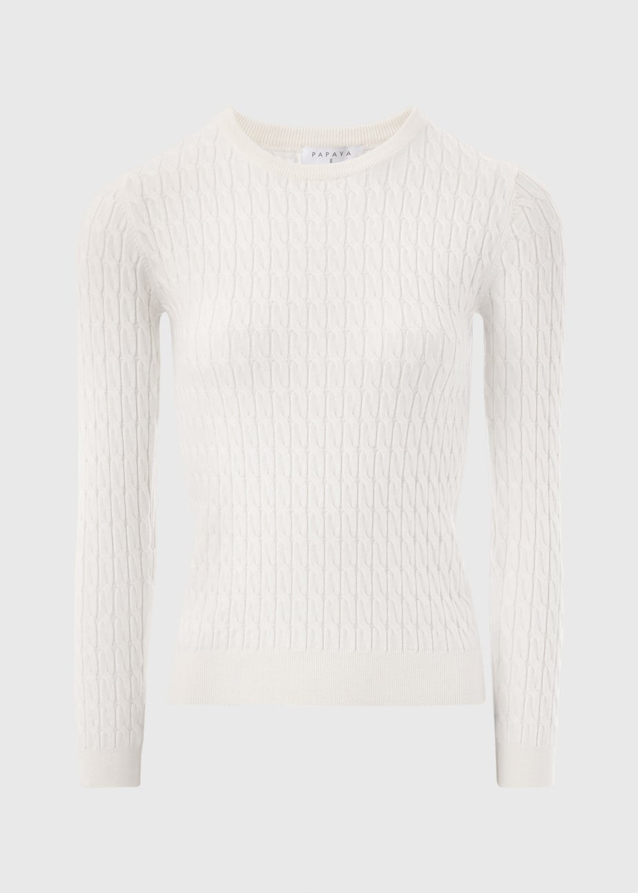 Cream Baby Cable Jumper